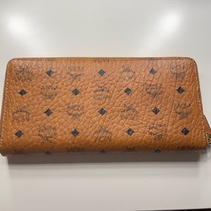MCM Zip Around Wallet Cognac